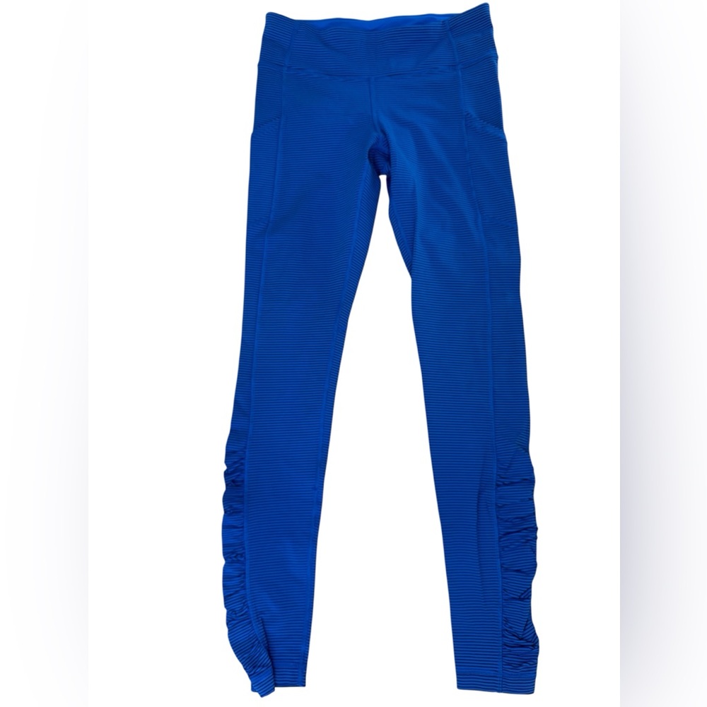 lululemon Speed Tight IV Blue Ruched Side Leggings size 6